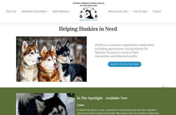 Patriot Siberian Husky Rescue Website