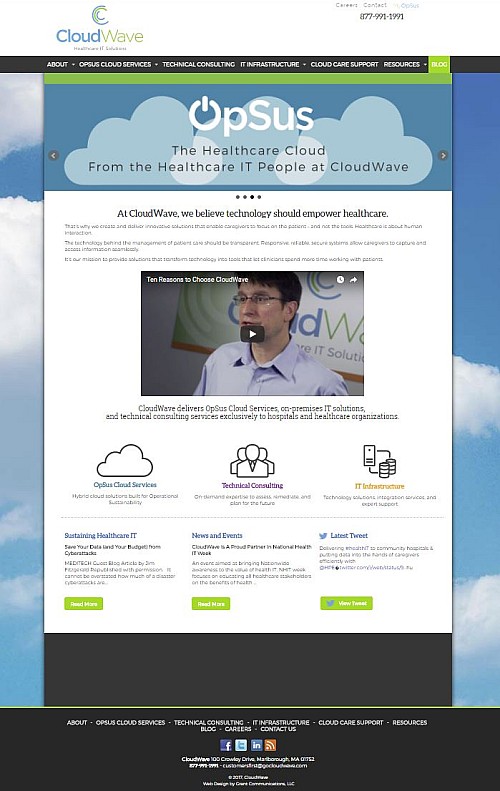 CloudWave<br><small>for Grant Communications</small> Website